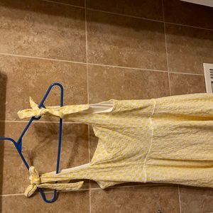 Yellow embroidered flower dress